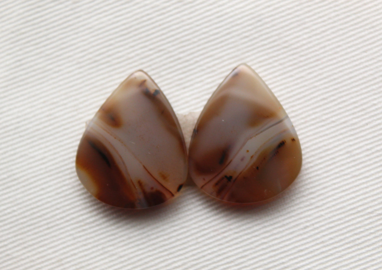 Brazilian Agate Cabochon Pair Transludent Gemstone