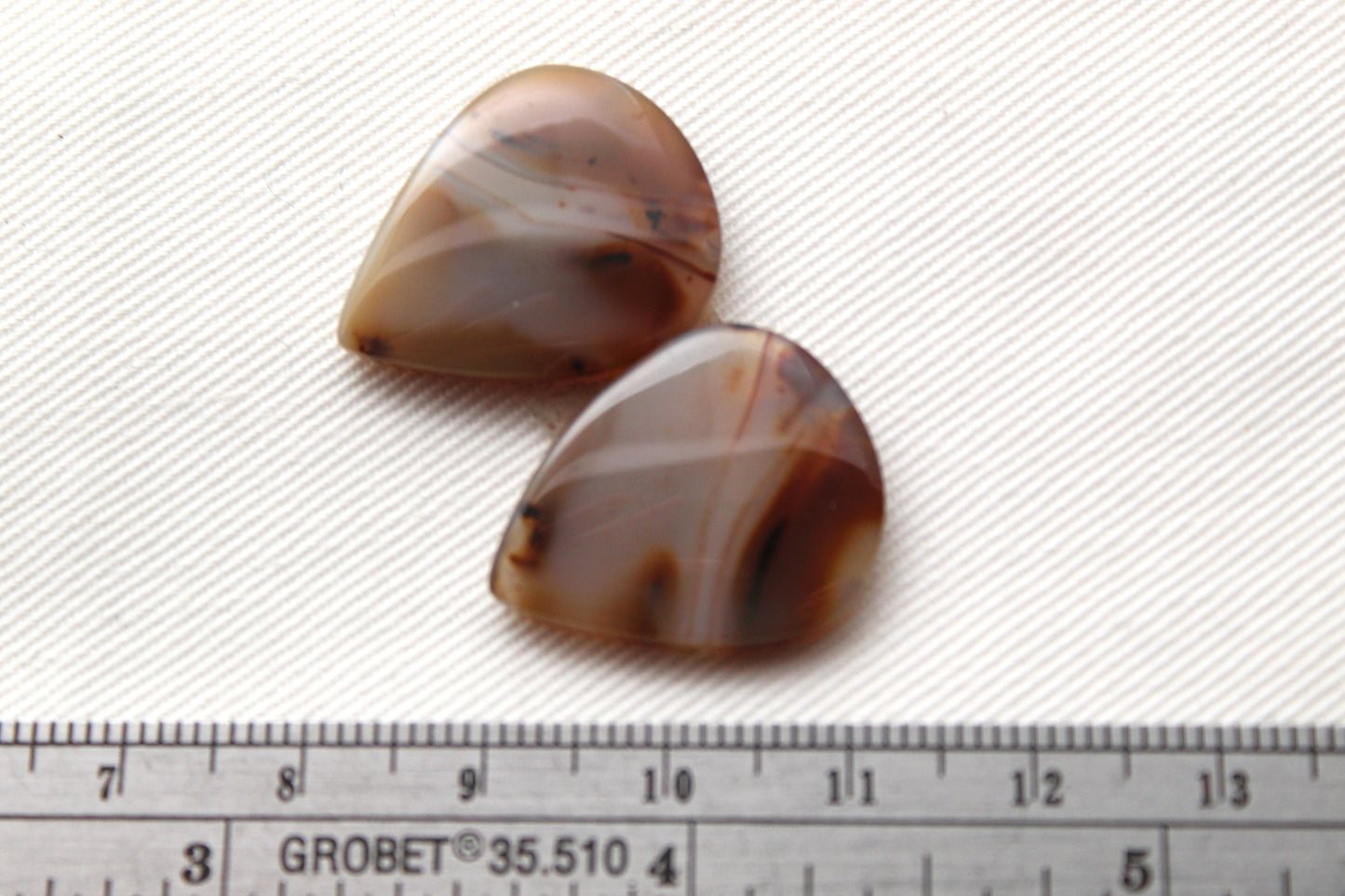 Brazilian Agate Cabochon Pair Transludent Gemstone