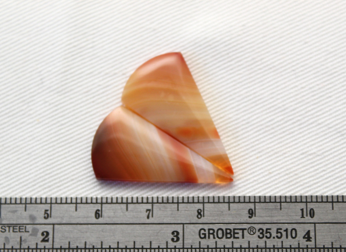 Banded Agate Pair THIN Cabochon Gemstone orange white