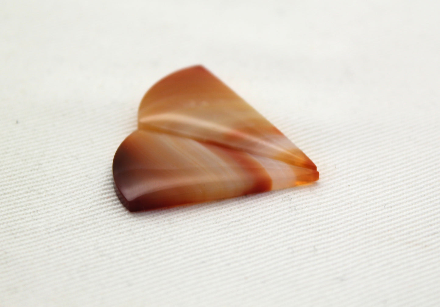 Banded Agate Pair THIN Cabochon Gemstone orange white