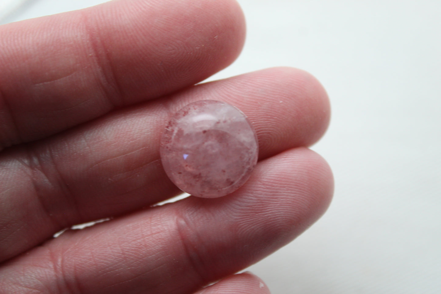 Two round Strawberry Quartz Cabochon Gemstone 15MM