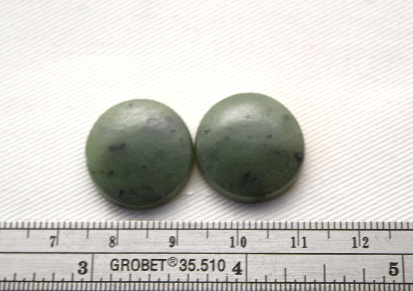 Nephrite Jade Cabochons Pair Gemstone moss green round 19MM