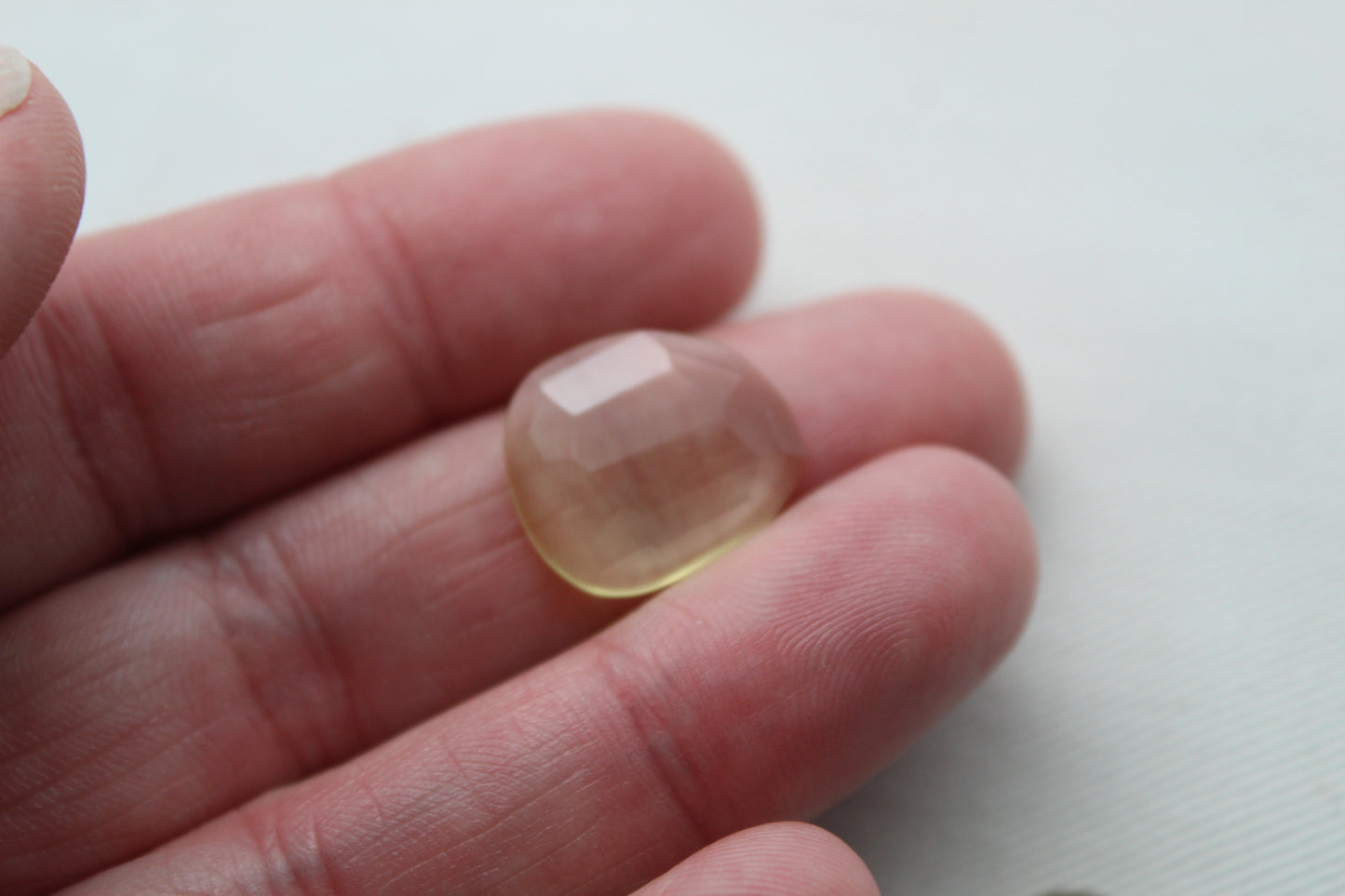 TWO Lemon Quartz Rose Cut Cabochon Gemstone