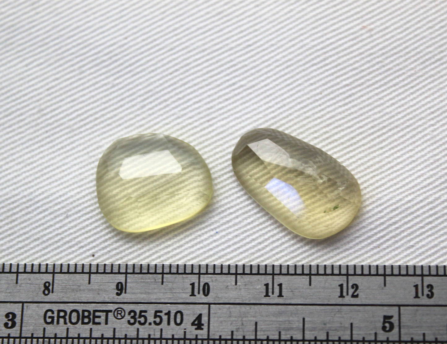 TWO Lemon Quartz Rose Cut Cabochon Gemstone