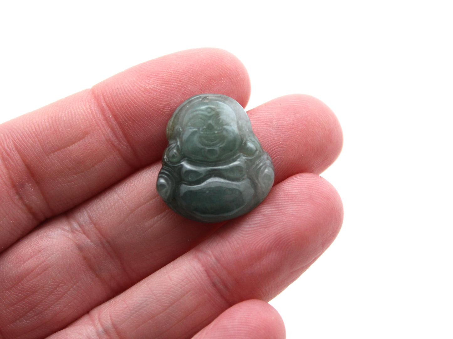 Happy Buddha Jade Green gemstone Cabochon drilled 21MM