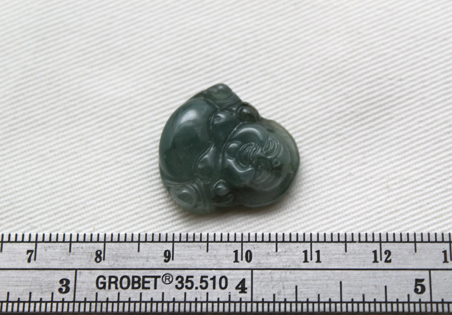 Happy Buddha Jade Green gemstone Cabochon drilled 21MM
