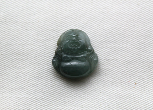 Happy Buddha Jade Green gemstone Cabochon drilled 21MM