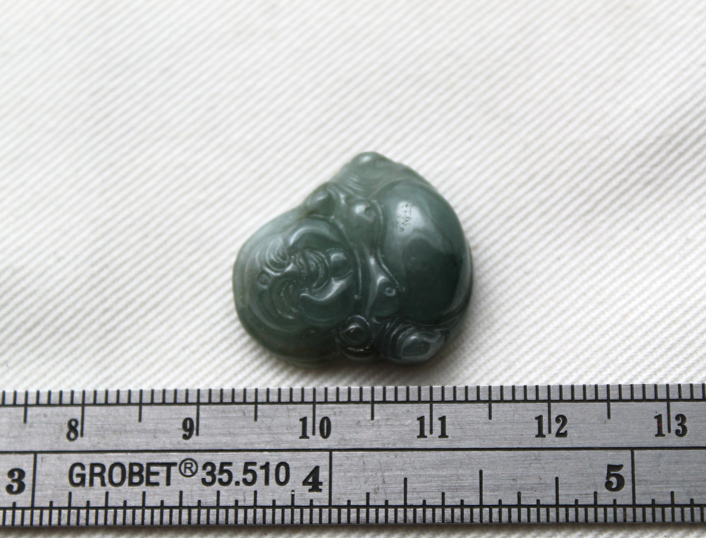 Happy Buddha Jade Green gemstone Cabochon drilled 21MM