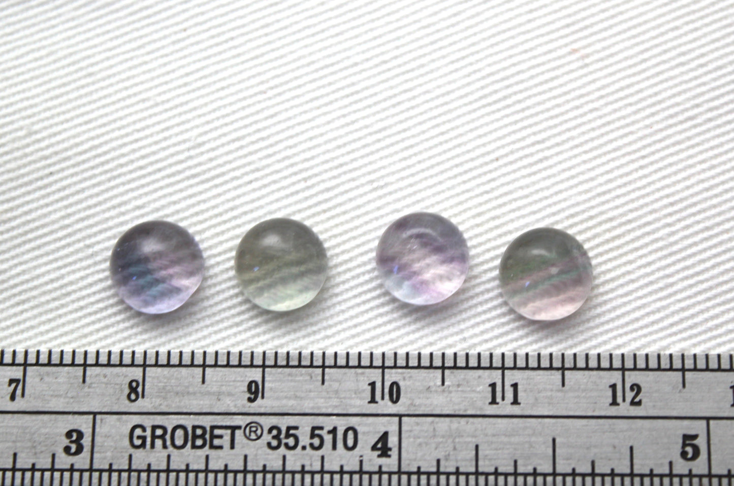 Lot of FOUR round Fluorite Cabochons 8MM