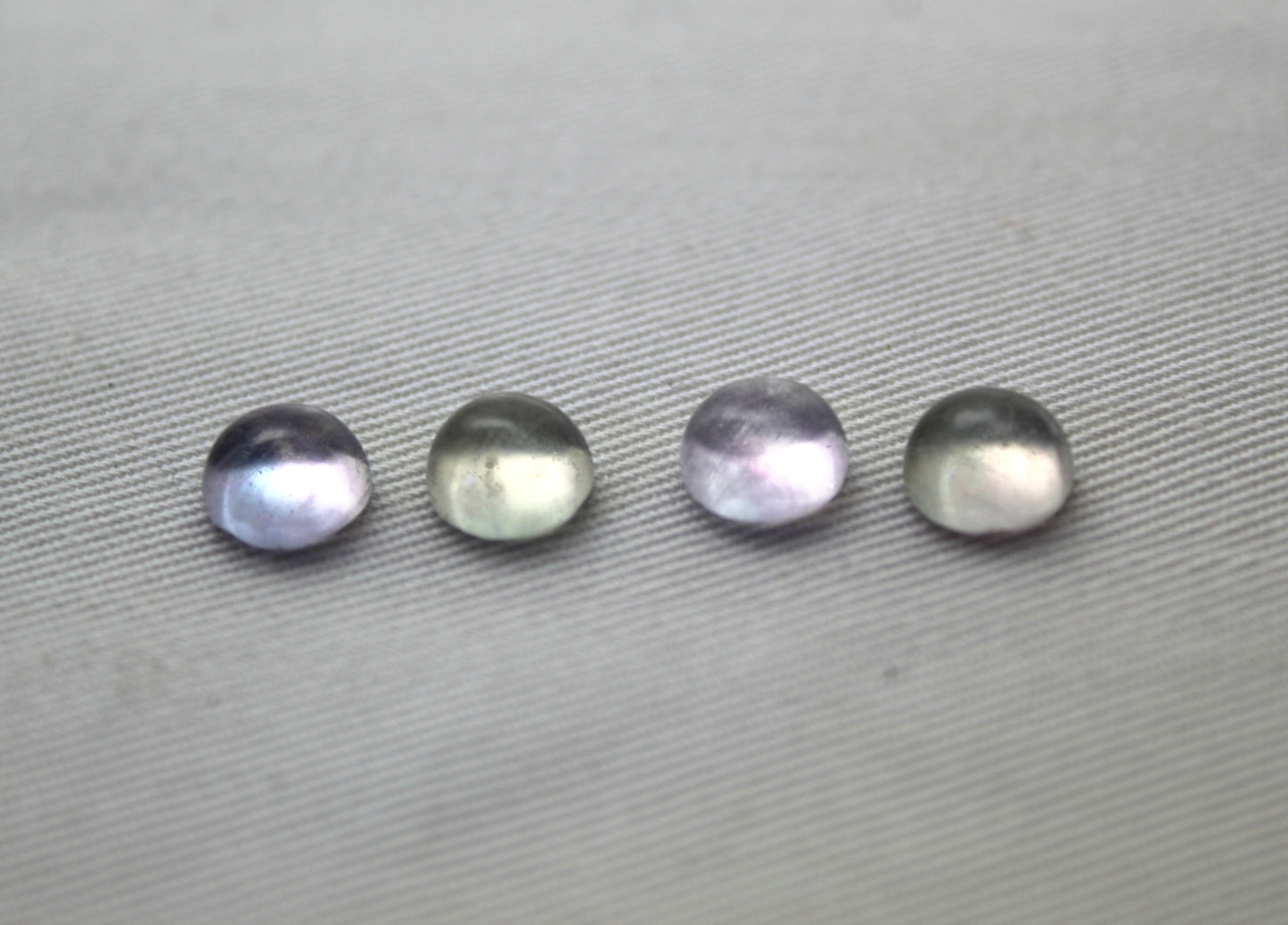 Lot of FOUR round Fluorite Cabochons 8MM
