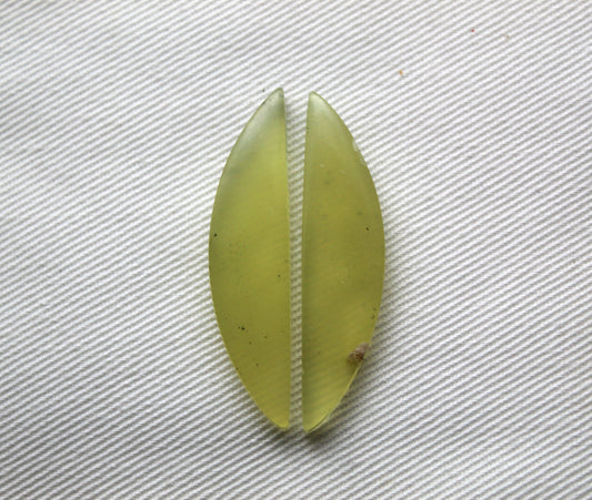 Vesuvianite Cabochon Pair Gemstone light green