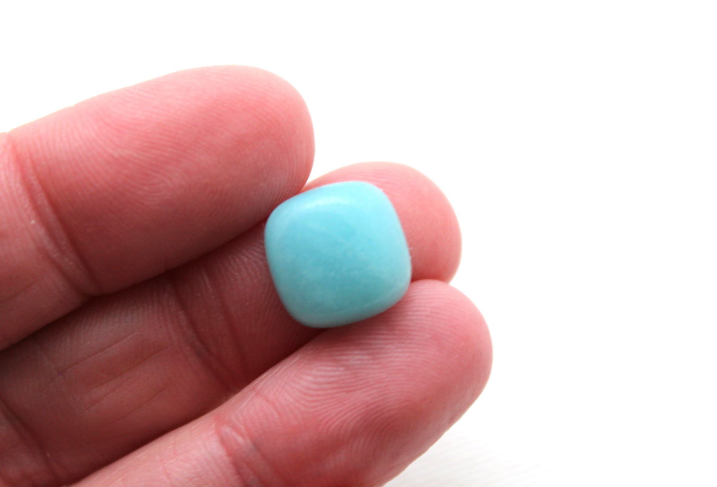 Pair of Amazonite cabochons 12 MM Gemstones cushion square