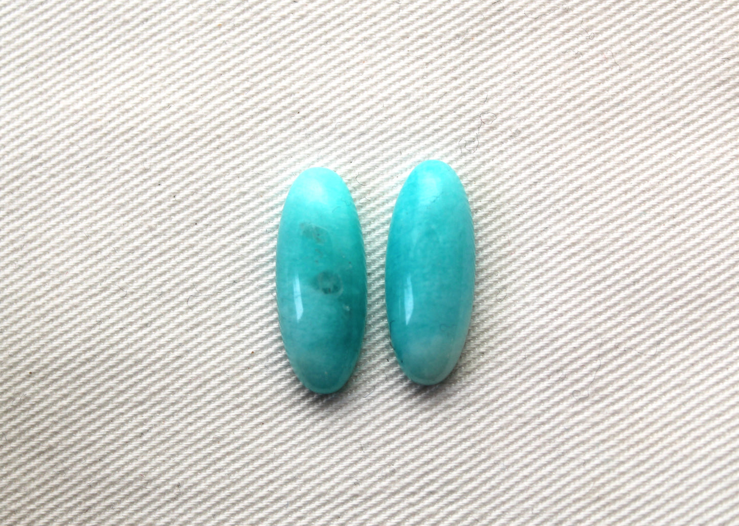 TWO cabochons Amazonite oval 8x20MM