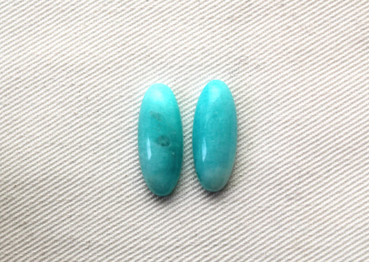 TWO cabochons Amazonite oval 8x20MM