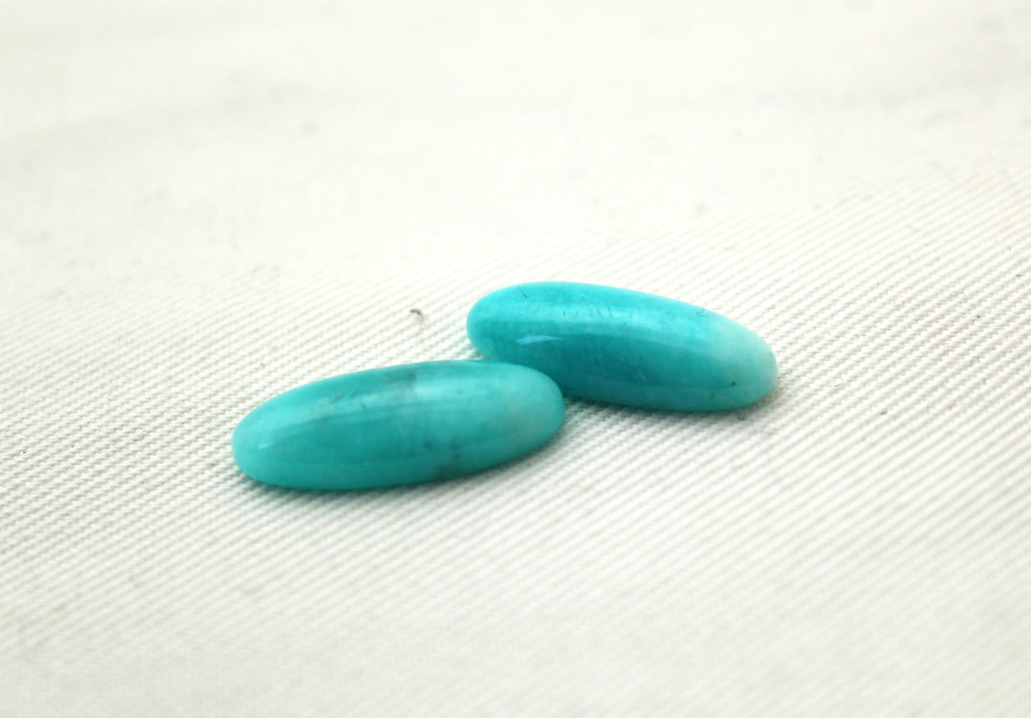 TWO cabochons Amazonite oval 8x20MM