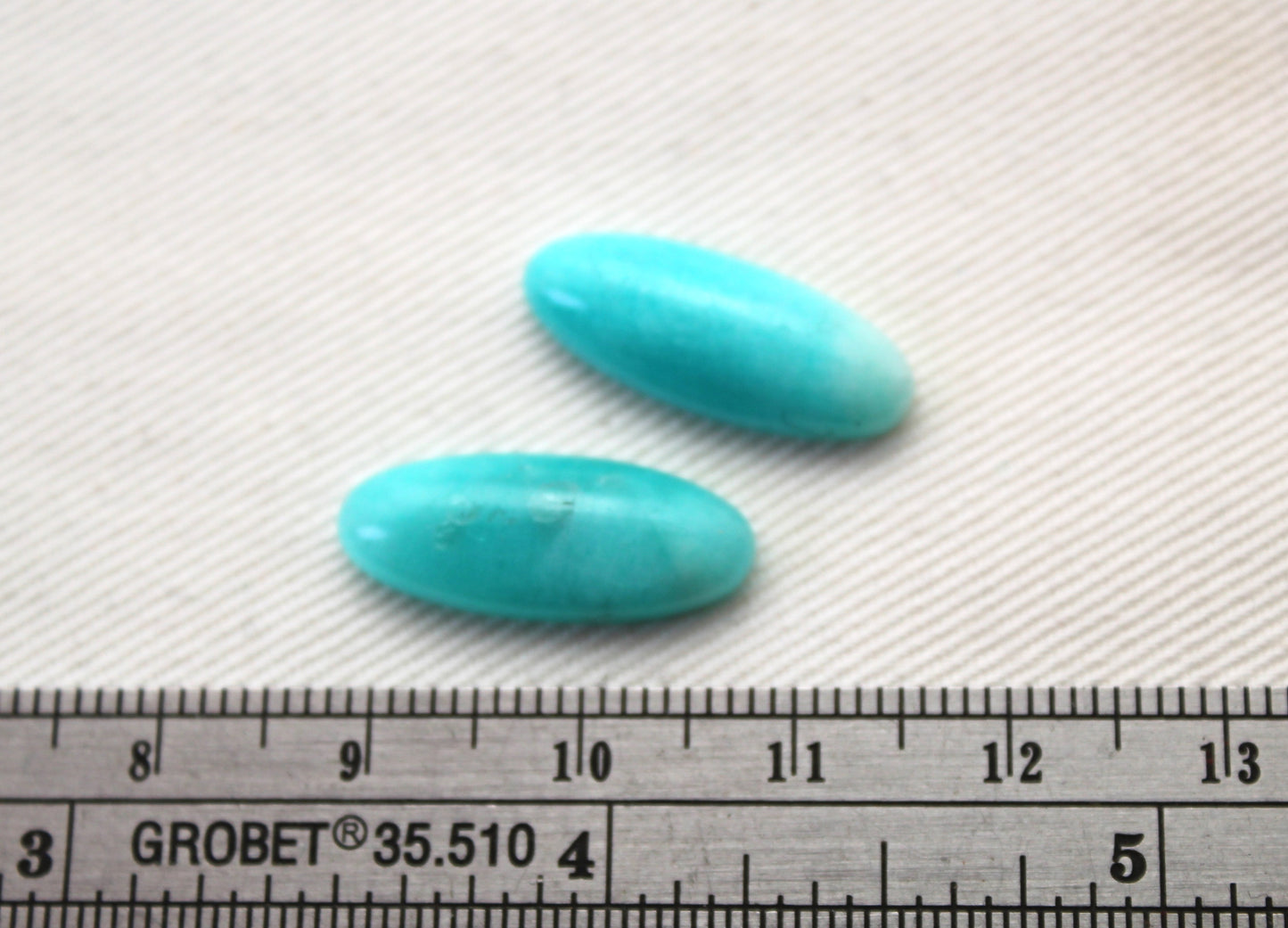 TWO cabochons Amazonite oval 8x20MM