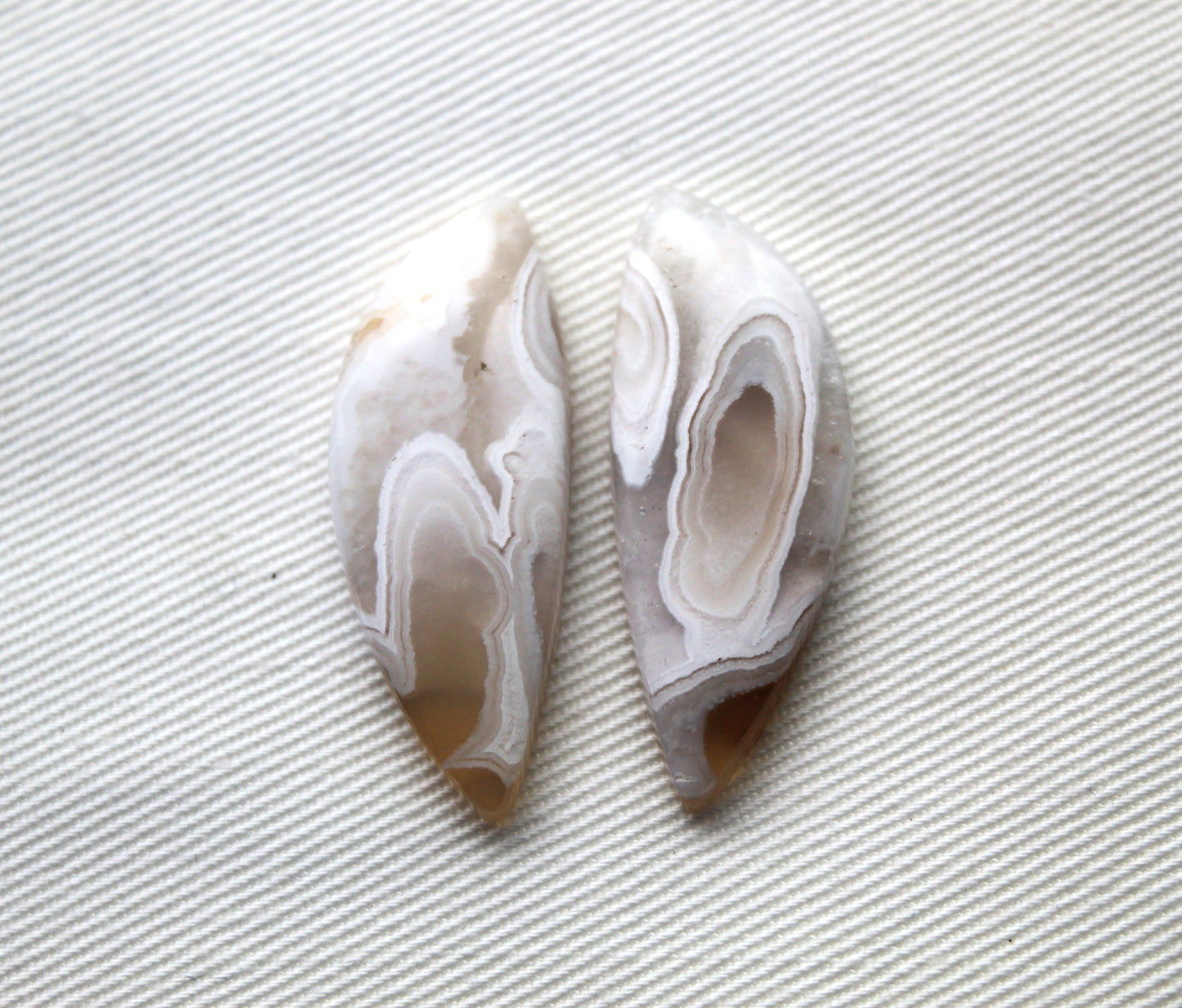UNIQUE Orbicular Agate Cabochons Pair Gemstone natural