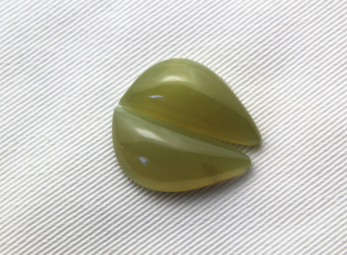 Vesuvianite Cabochon Pair Gemstone green triangle
