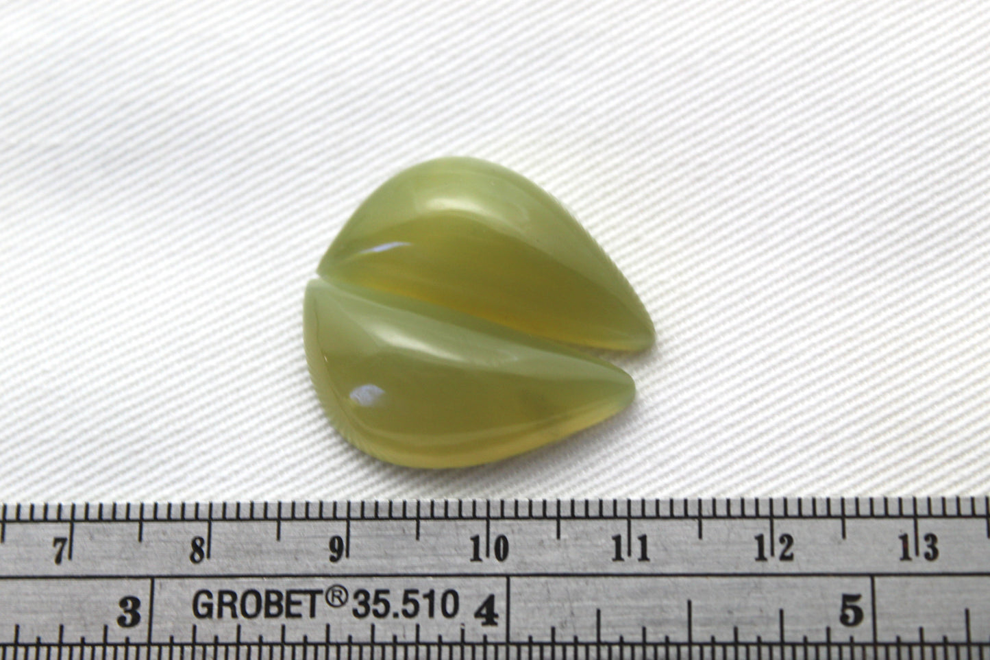 Vesuvianite Cabochon Pair Gemstone green triangle