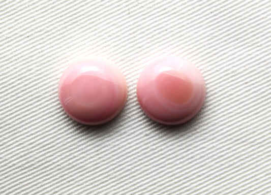TWO Queen Conch Shell Round Cabochon 14MM