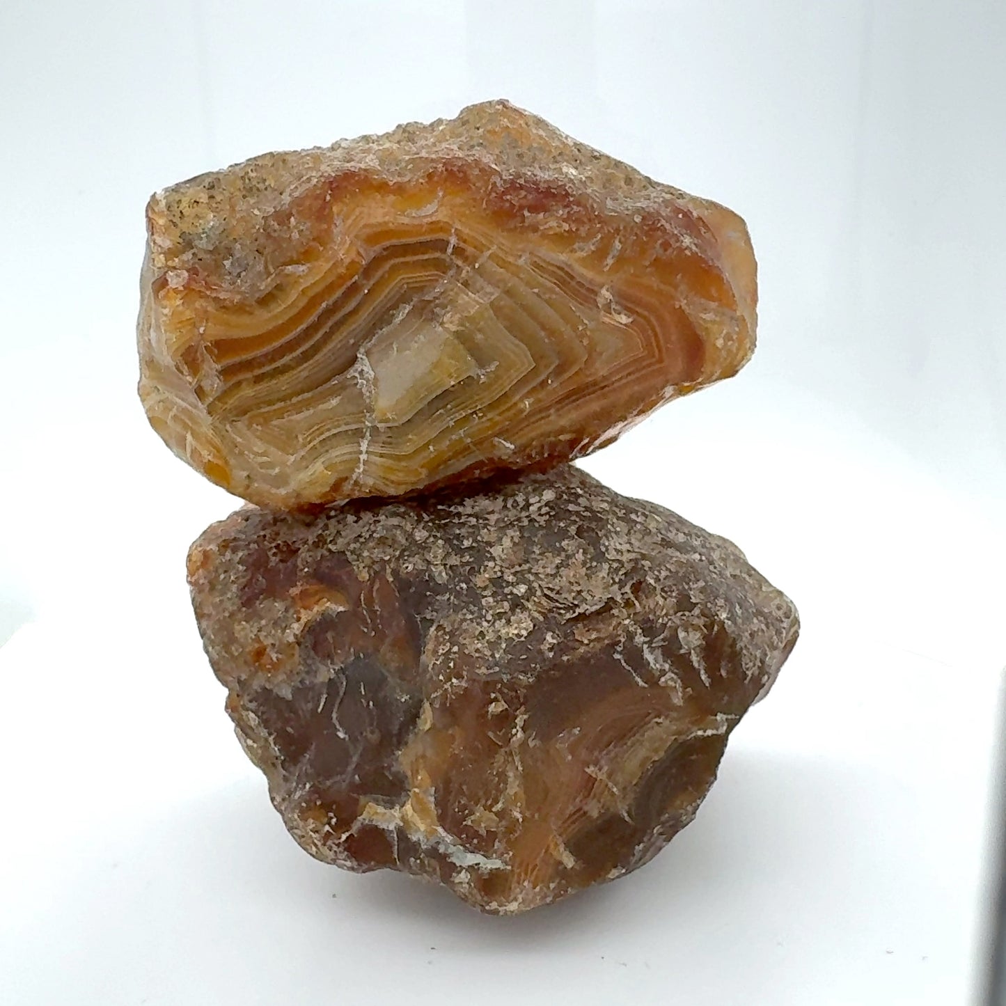 Indonesian Agate nodule polished Parallax Banding