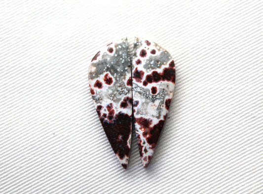 <tc>Paire de cabochons de jaspe de rivière multicolore triangle pierres naturelles</tc>