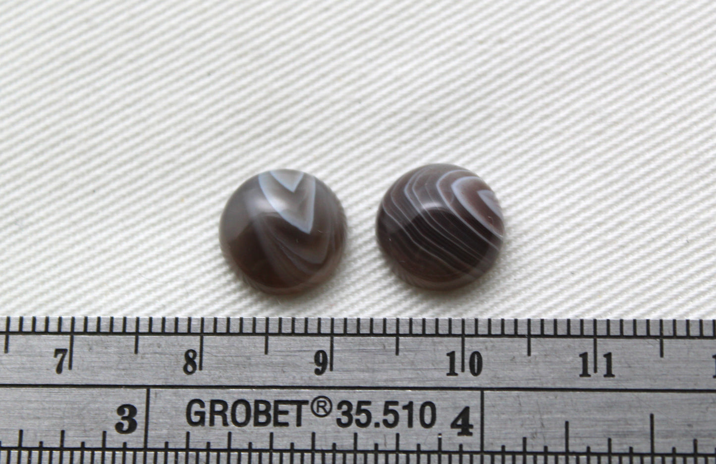 Quatre cabochons d'Agate du Botswana Pierre gemme ronde 10 mm