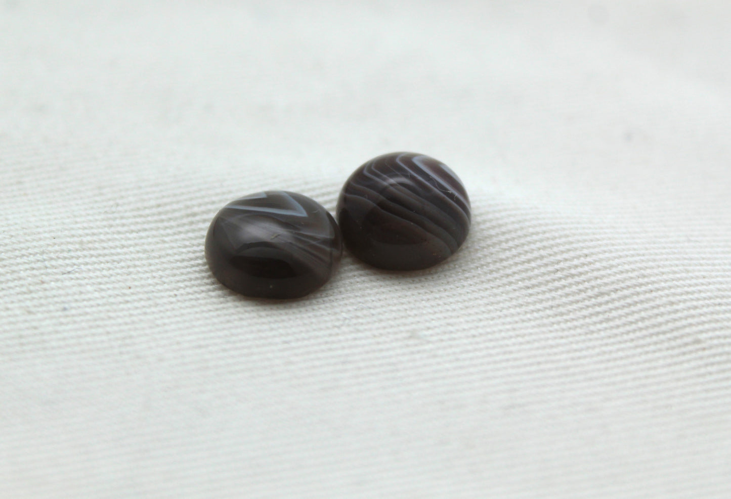 Quatre cabochons d'Agate du Botswana Pierre gemme ronde 10 mm