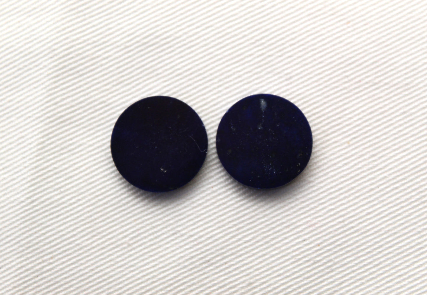 TWO Lapis lazuli Flat Cabochon Blue Gemstones round 16MM
