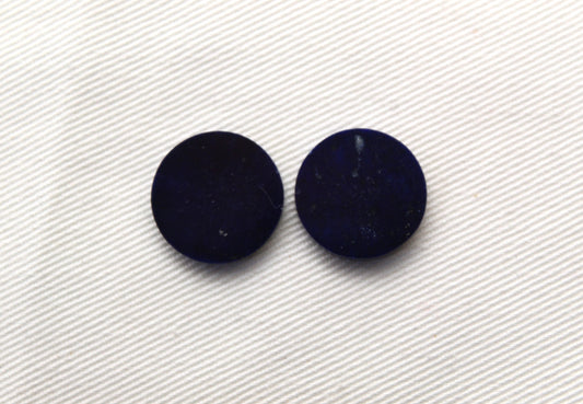TWO Lapis lazuli Flat Cabochon Blue Gemstones round 16MM