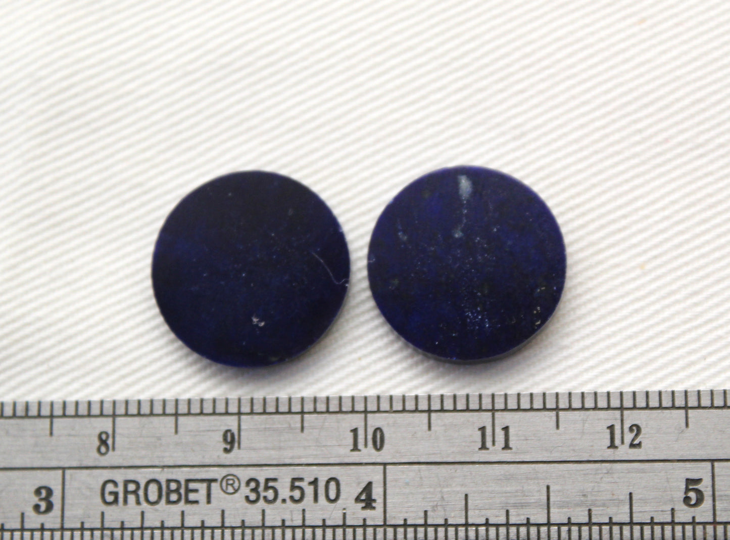 TWO Lapis lazuli Flat Cabochon Blue Gemstones round 16MM
