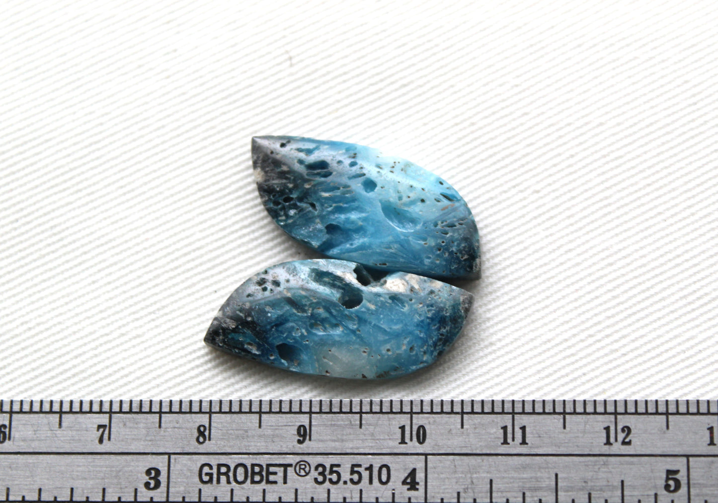Pair of Blue Ice Agate Gemstones