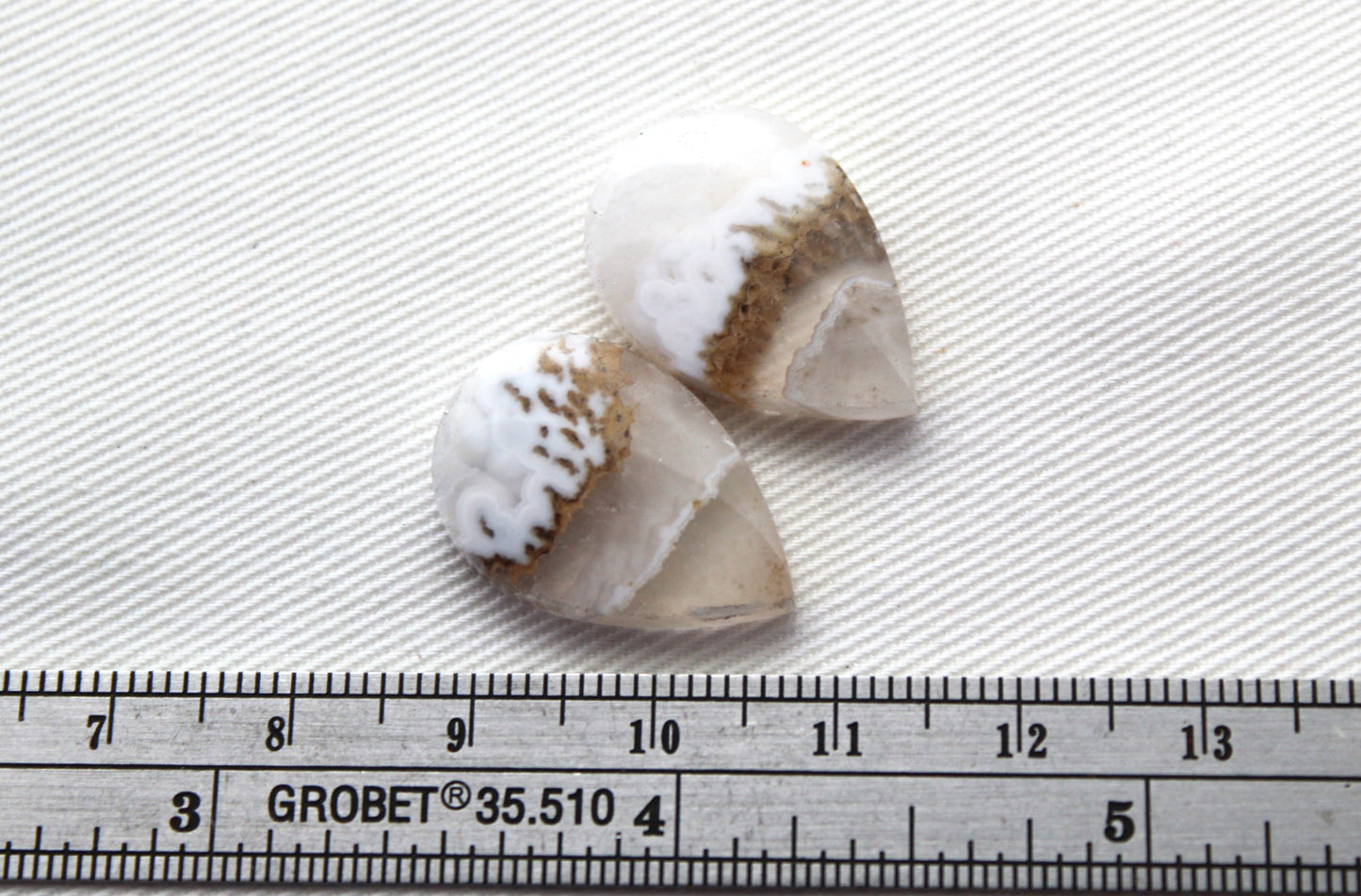 Pandora Agate Pair Cabochon Gemstone  white