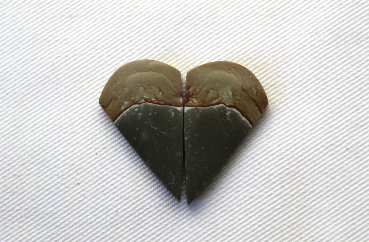 Matching pair of polychrome Jasper Cabochons