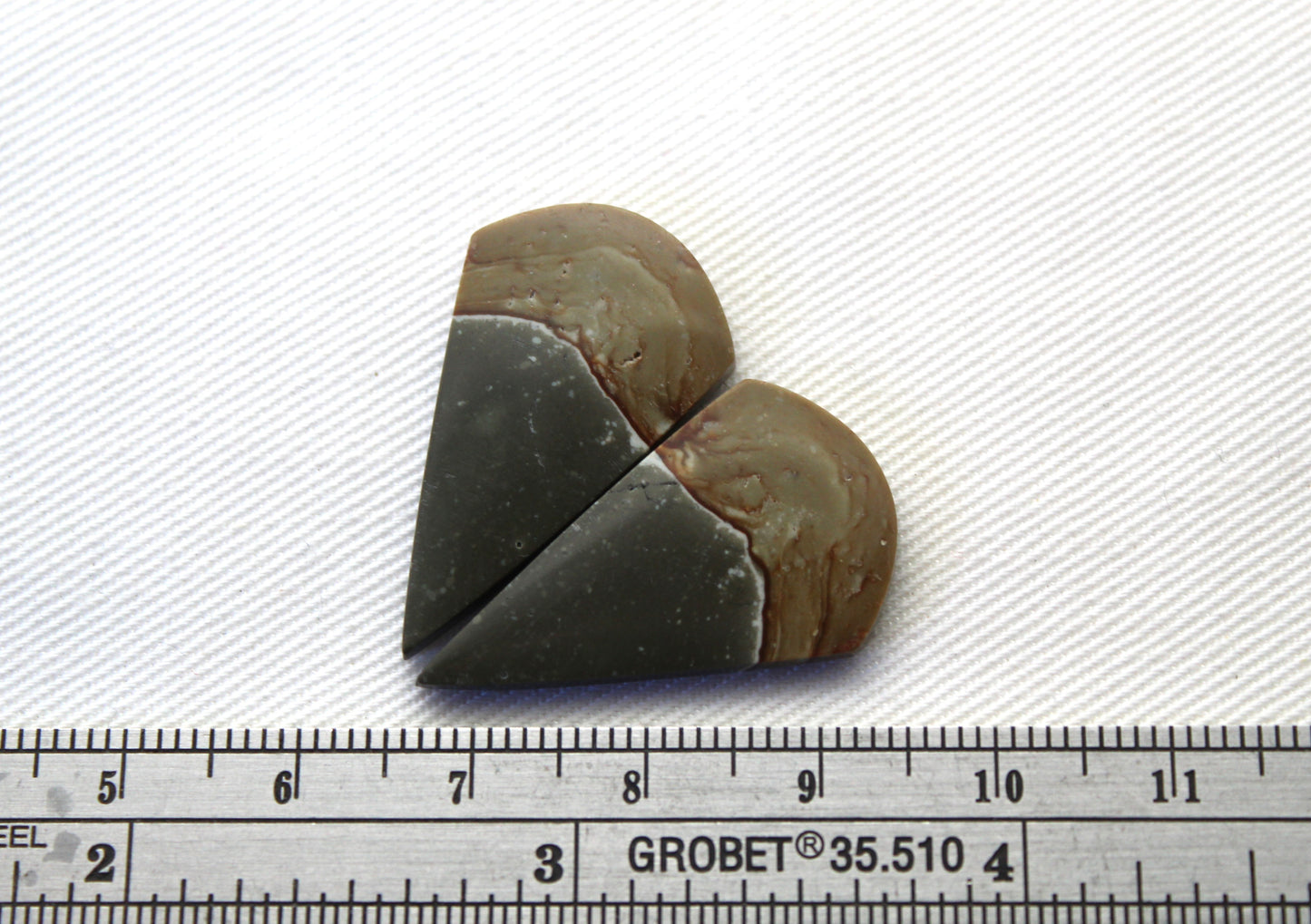 Matching pair of polychrome Jasper Cabochons