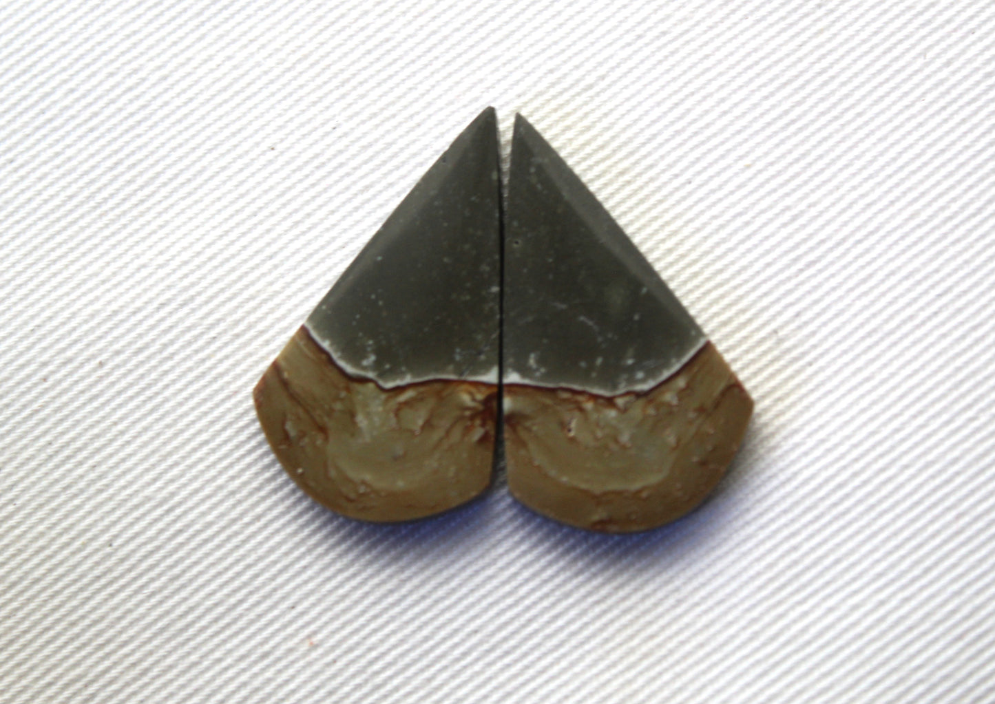 Matching pair of polychrome Jasper Cabochons