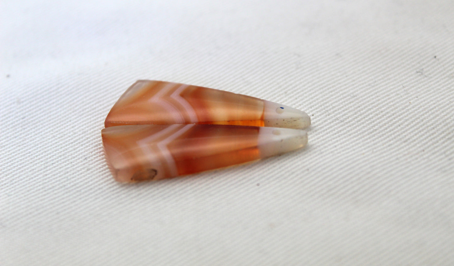 Banded Agate Cabochon Gemstone orange DRILLED