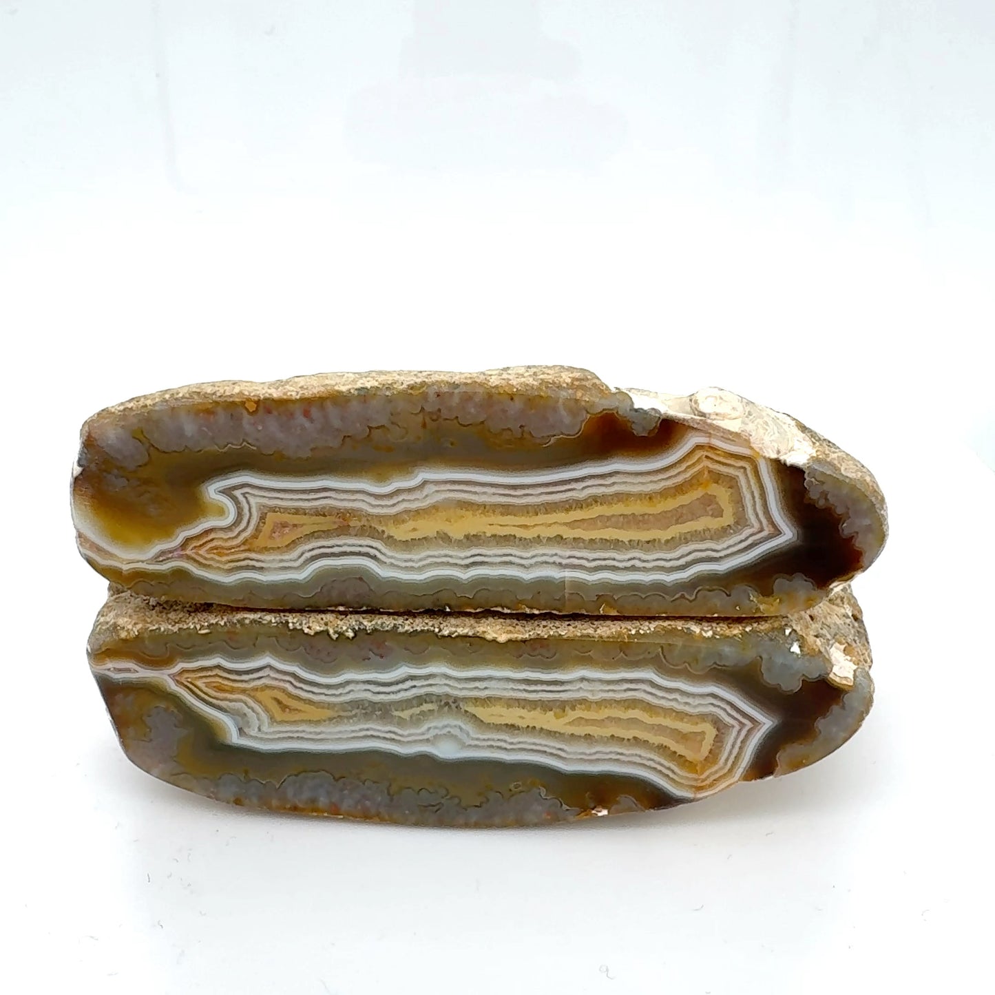 Indonesian Yellow banded Agate nodule polished