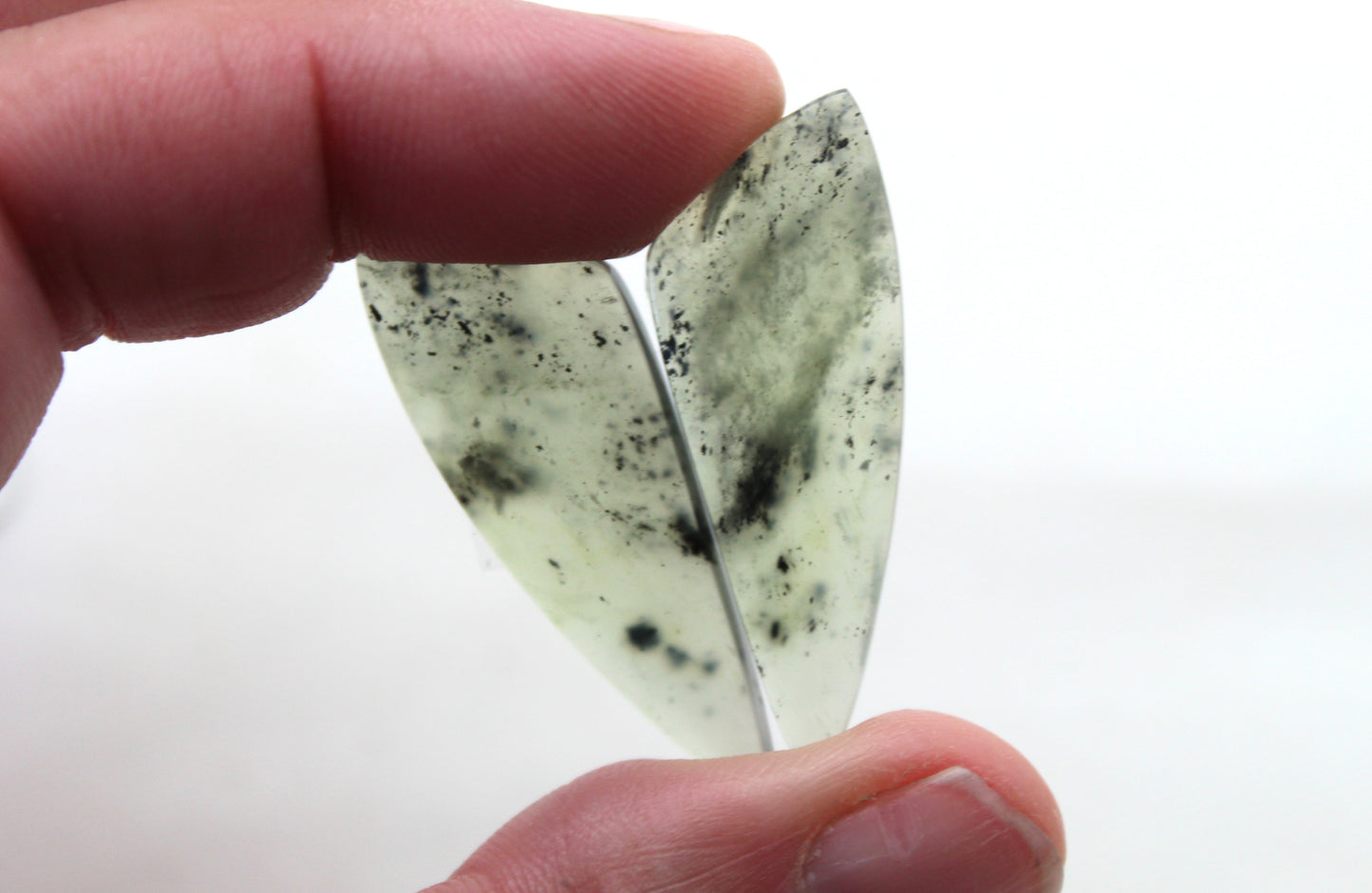 Vesuvianite Cabochon Pair Gemstone light green