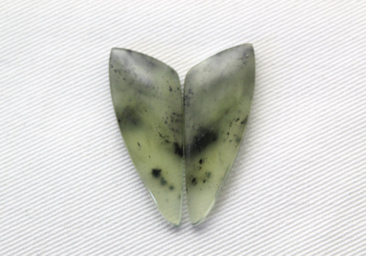 Vesuvianite Cabochon Pair Gemstone light green