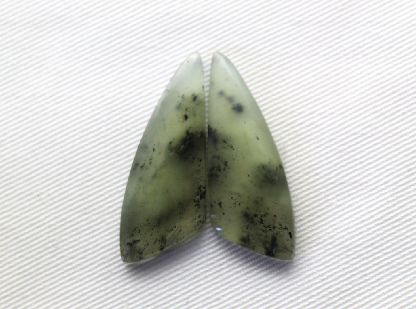 Vesuvianite Cabochon Pair Gemstone light green