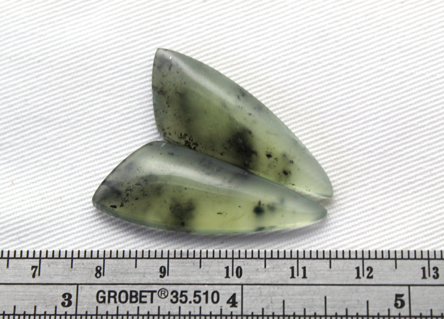 Vesuvianite Cabochon Pair Gemstone light green