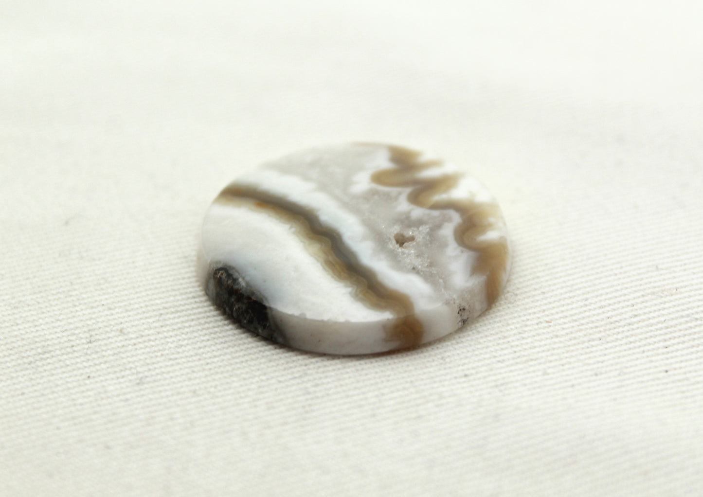 Seam Agate Cabochon Gemstone White round 30MM