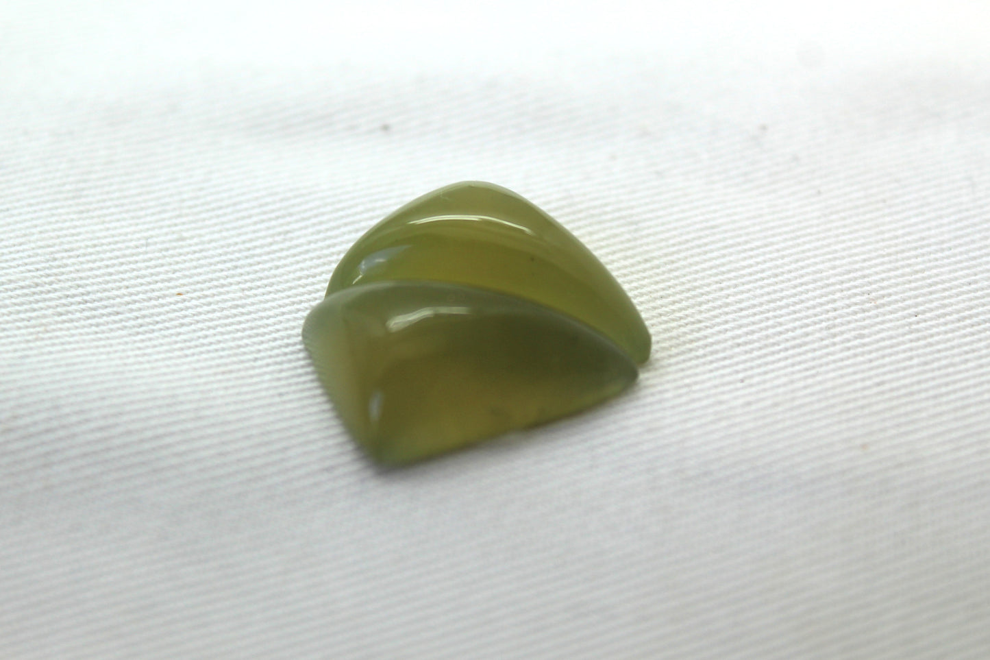 Vesuvianite Cabochon Pair Gemstone green triangle