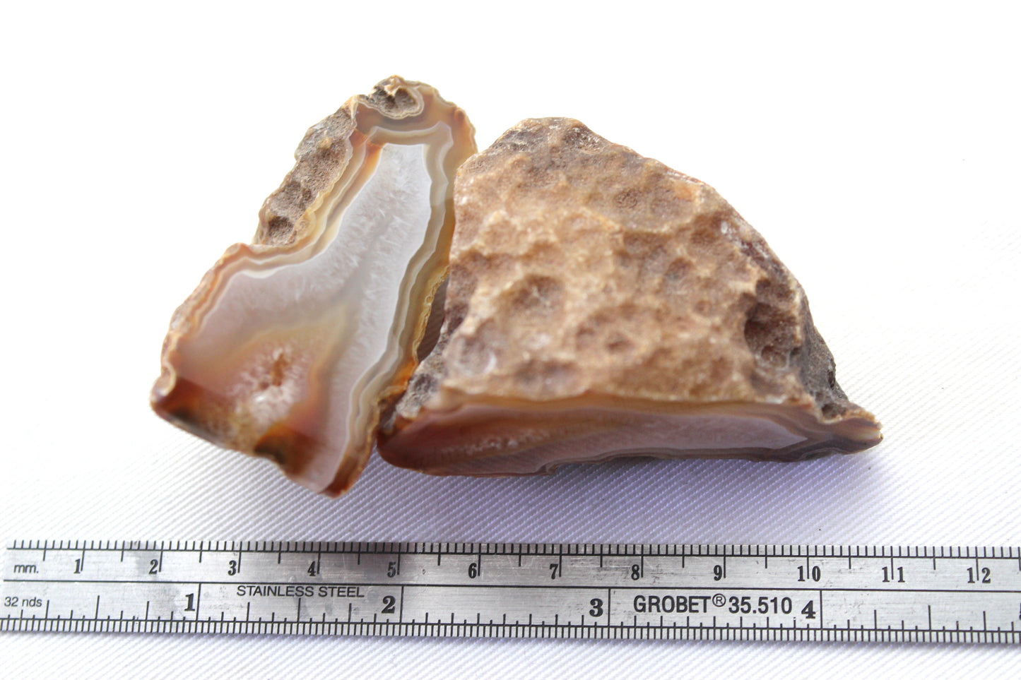 Indonesian banded Agate nodule polished