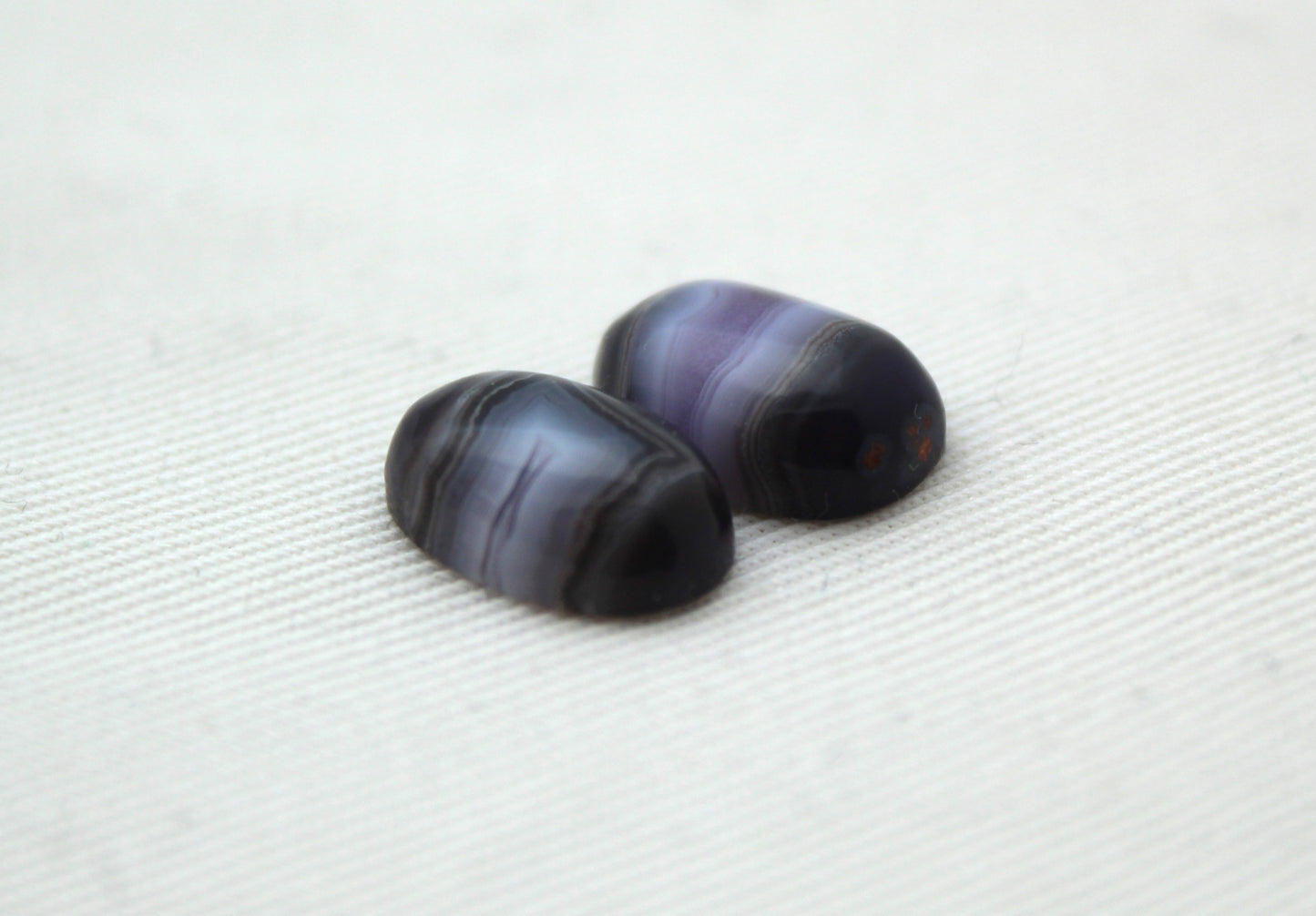 TWO small Purple Passion Agate Cabochons freeform