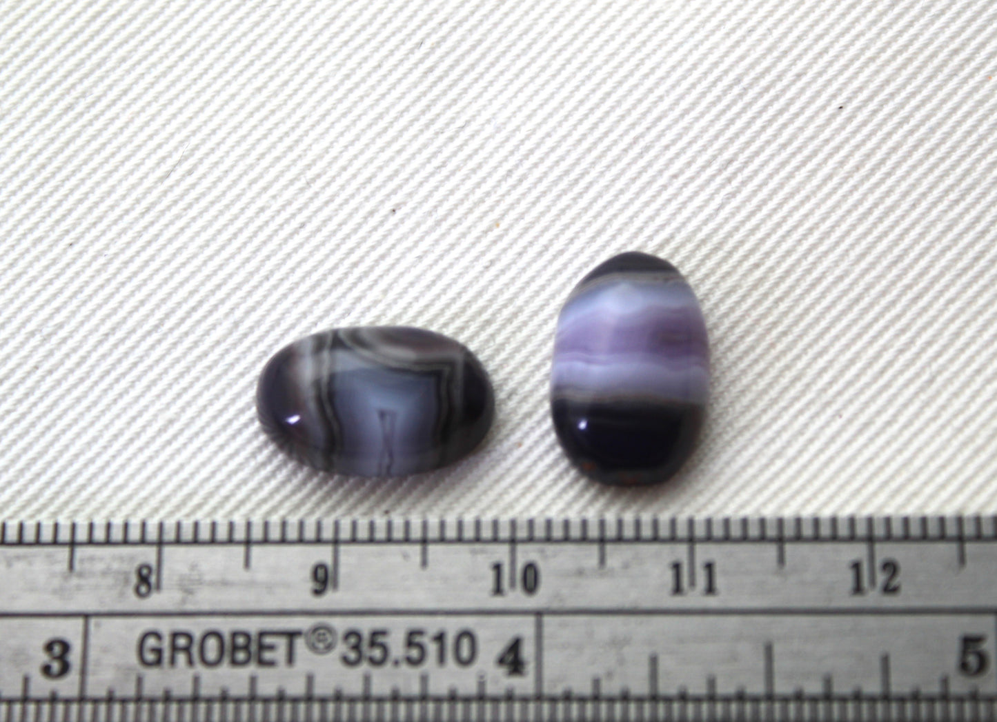 TWO small Purple Passion Agate Cabochons freeform