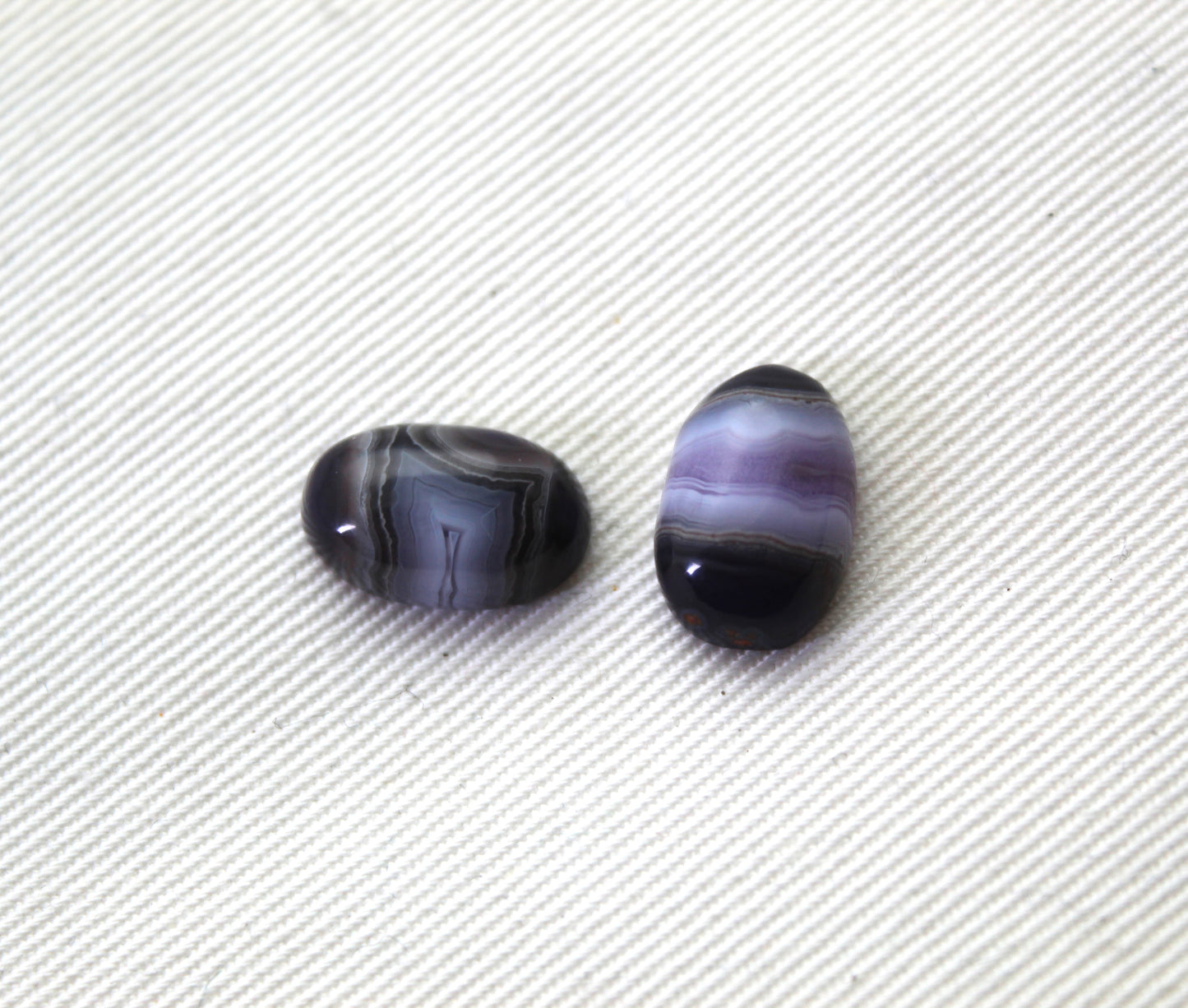 TWO small Purple Passion Agate Cabochons freeform