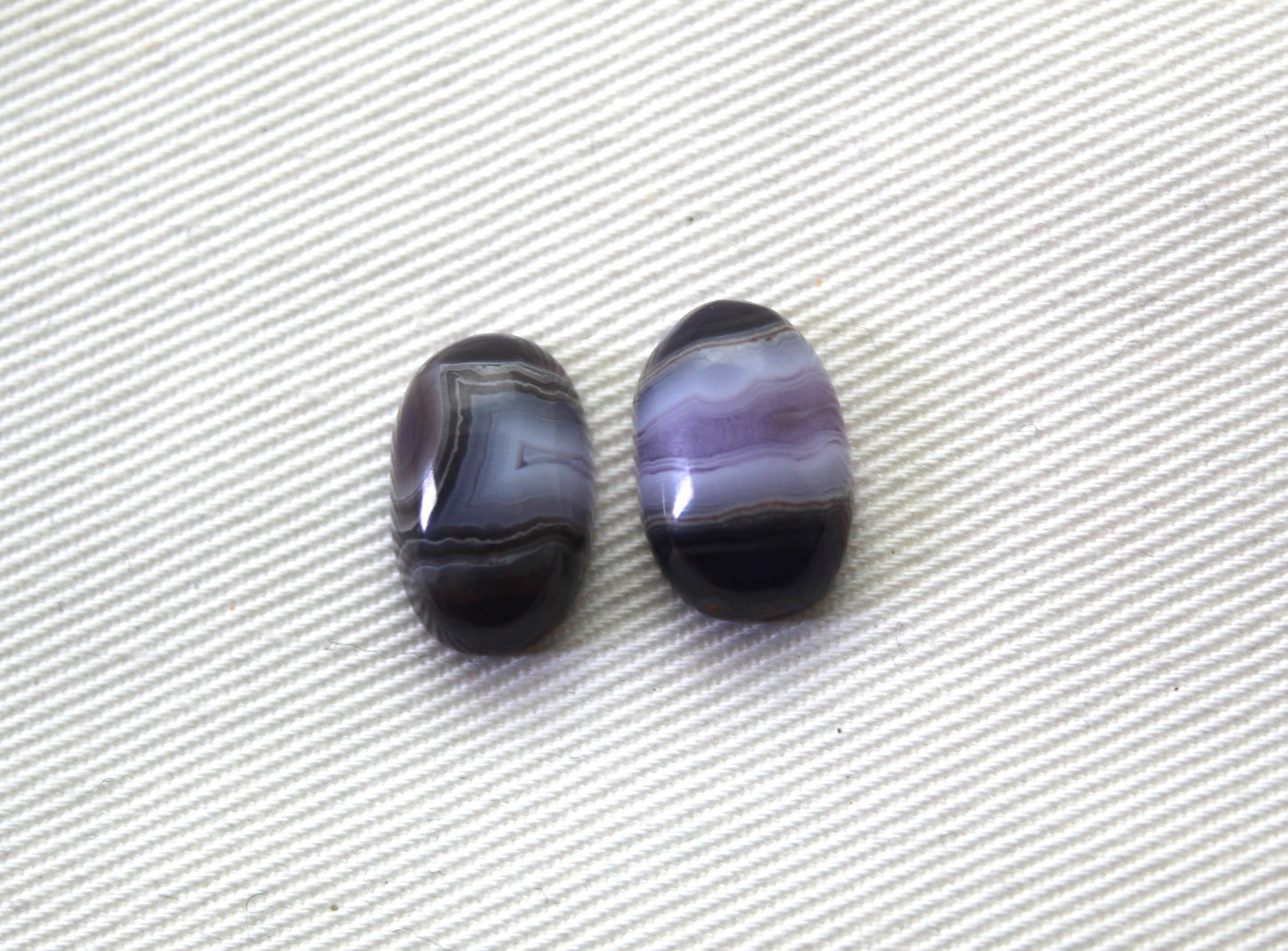 TWO small Purple Passion Agate Cabochons freeform