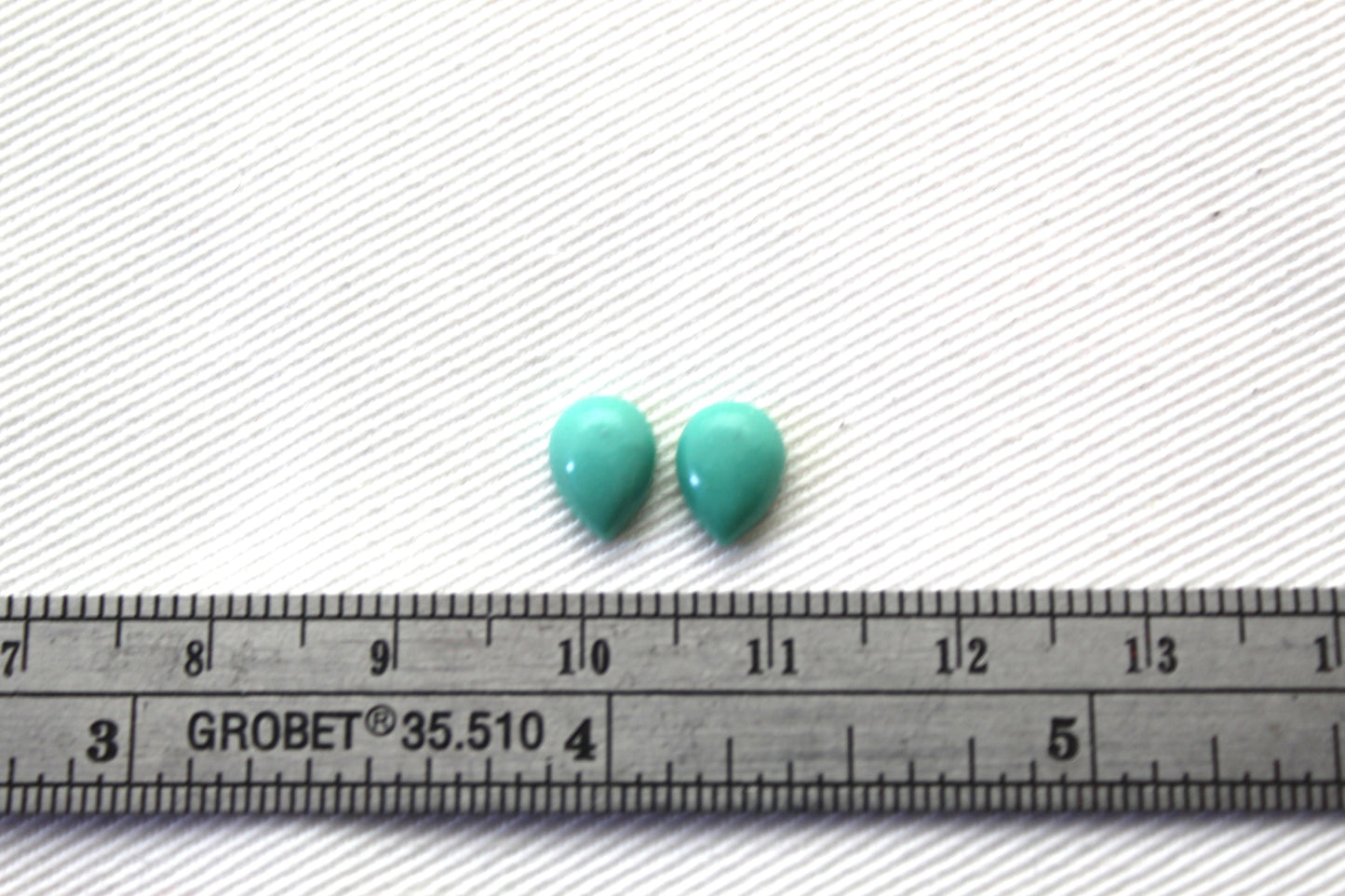 TWO Mini Pear Turquoise cabochons Gemstones 6X8MM